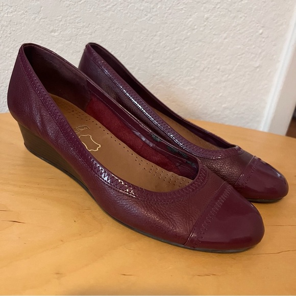 Cole Haan Tali Wedges Burgundy Size 8 - Picture 1 of 12